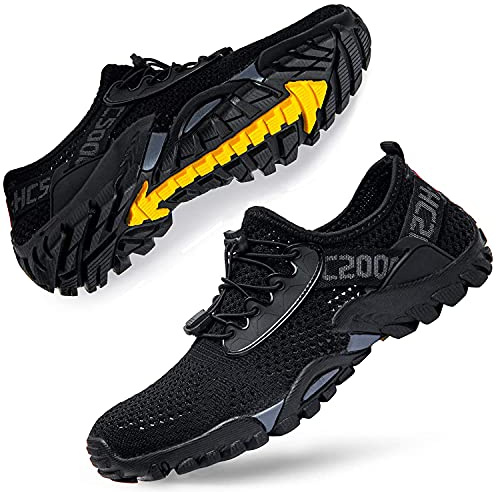 DimaiGlobal Trekking Scarpe da Spiaggia Uomo All'aperto Sandali Sneakers Sportivi Estivi Pescatore Passeggio in Acqua Mare Escursionismo Traspiranti e Leggero Asciugatura Rapida 43EU Nero