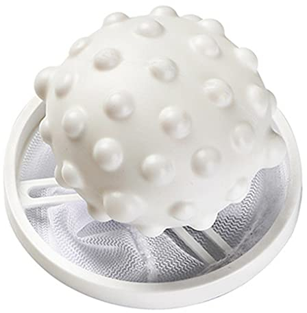 Allinbuy Laundry Ball Mesh Hair Collector Washing Machine Hair Removal Tool Laundry Dirt Filter Catcher, White
