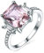 KnSam Damen Ring, Silberring Damen Quadrat Hochzeit Ring Aus 925 Silber Für Damen Frau Mit Erstellt Morganit Silver