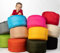sunnypillow Sitzsack - Hocker rund 25 x 45 cm - Indoor & Outdoor - Runder Sitzpouf mit abnehmbarem Bezug - Sitzbank, Sitzhocker, Bodenkissen Bean Bag Puff - Weiß