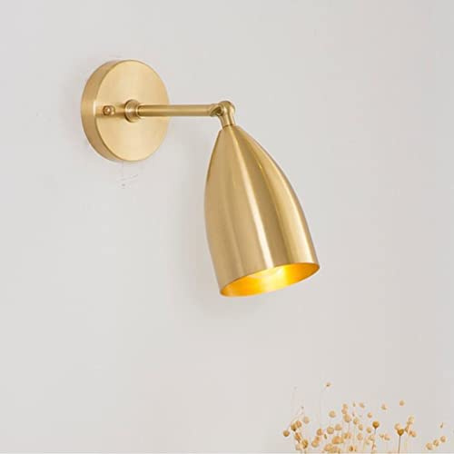 OOWOKS E27 Wandlampe vintage Innen Wandleuchte messing Wandbeleuchtung Schlafzimmer Nachttischlampe Drehbarer Retro Wandstrahler,für Hotel,Wohnzimmer,Flur Beleuchtung Deko Wandlicht