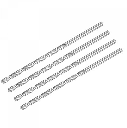 sourcing map HSS(Haute Vitesse Acier) Extra Long Forets Hélicoïdaux 6mm Perceuse Diamètre 160mm Longueur 4Pcs