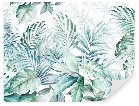 Tapeko - Papier Peint Panoramique 260x180 cm 3D Effet style Jungle Tropical Feuilles Plantes Papier Peint intissé Chambre Salon Décoration Murale u40881#11