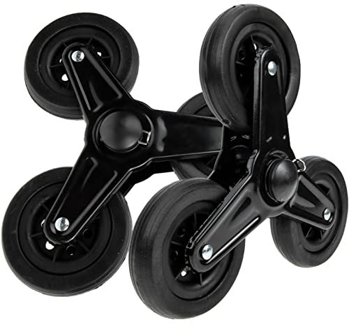 BESPORTBLE Set of 2 Stair Climbing Wheel Accessories Triangle Wheels for Shopping Trolley Replacement Casters Sturdy Iron Construction