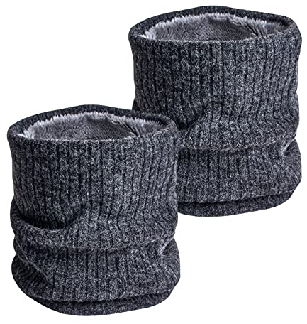 starfa lab Fleece Halswärmer Schlauchschal Herren Schal Herren Winter Halsschlauch Gesichtsschal Für Männer und Frauen Outdoor Sport, Radfahren, Motorrad, Skifahren 2 Stücke (grau)