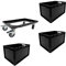 Set 3 Euroboxen + Rollwagen Transportwagen Transportroller Eurobehälter Lagerbox Schwarz Kistenroller Behälter Lagerkiste Stapelbox Lagerkasten Box Euronormbox Eurokiste Schwarz
