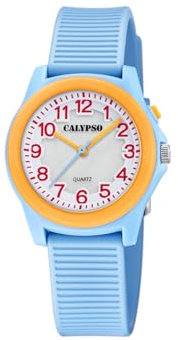 CALYPSO Montre pour Enfants K5823/3 Junior Collection Boîtier en Plastique Multi Bracelet en Plastique Bleu