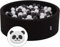 KiddyMoon Piscine À Balles pour Bébé Rond 90X30cm/300 Balles 7Cm Fosses À Boules Jouet Enfant, Panda: Noir/Blanc