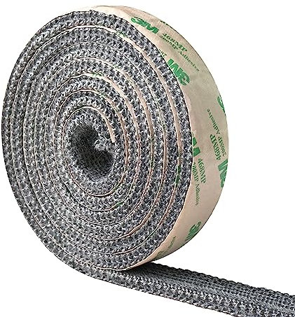 Junta para estufa de leña, junta plana autoadhesiva para estufas y chimeneas, 25 mm de ancho y 6 mm de grosor, cinta de fibra de vidrio resistente a altas temperaturas, longitud 1,8 m