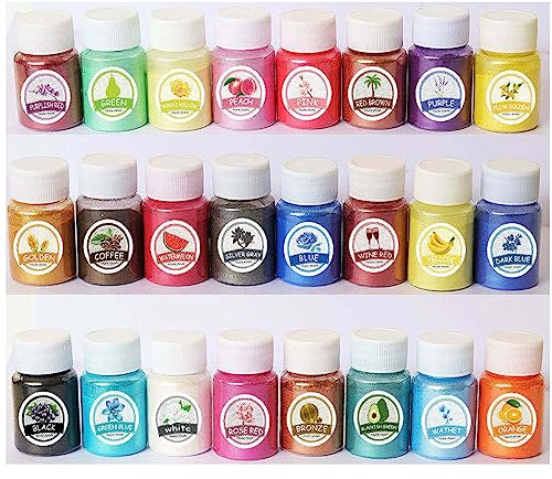 Ulalaza 30 Stück leuchtendes Pigmentpulver, Glimmerpulver, Perlglanz-Farbflocken, Epoxidharz, Nägel, sicher, langlebig, selbstleuchtender Farbstoff für DIY Nail Art Rocks und Mottoparty, Original-Set