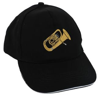 Musikboutique Baseball-Cap mit eingestickten Instrumenten, schwarz, Baumwolle (Tuba)