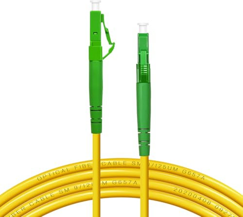 EMSECKO Glasfaser-Kabel LC/APC auf LC/APC OS2 Singlemode Simplex 9/125μm (1M) - FTTH Effiziente Datenübertragung über kurze Distanzen