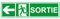 E505 - Sortie flèche gauche - Panneau et Signalétique d'évacuation & sécurité - Dimensions au choix - Norme ISO 7010