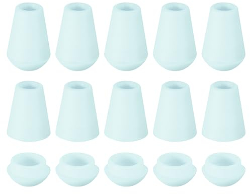 QUARKZMAN 20 Stück Glocken-Endstopper, Kordelstopper aus Kunststoff, Seilendverschluss, Seilverschlüsse, Knebelclip mit Deckel für Kordelzug, Schlüsselband, Rucksack, Himmelblau