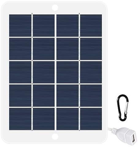 DEWIN Solarpanel, USB Ausgang tragbares Solar Handy Akku Ladegerät für Outdoor-Aktivitäten Camping Klettern 5W