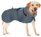 SlowTon Hundemantel Winter, wasserdichte verstellbare Fleecefutter Hundejacke mit Turtleneck und Kordelzug, reflektierender Wintermantel für kleine mittlere und große Hunde im Freien(Blau, M)