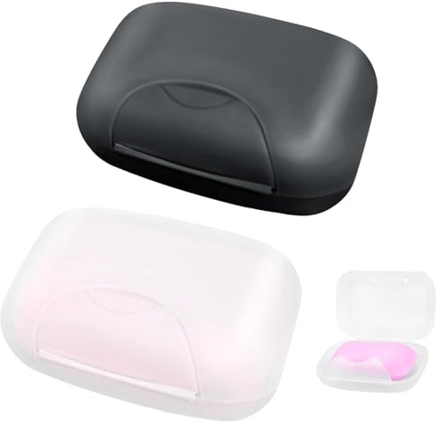 2 Pcs Soap Dish Travel Soap Case with Lid Soap Bar Travel Soap, Soap Box Container Holder closable Soap Bar Dish Storage for Shower Hiking TravelSchool Bathroom Gym and Camp
