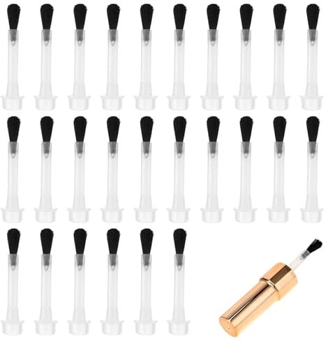 Nail Polish Brush Replacement Kit, 26 Pieces Soft Bristles Nail Brushes with Handle Powder Dip Liquid Fingernail Polish Replacement Brushes with Box for Nail Art Design Clean up Acrylic Application