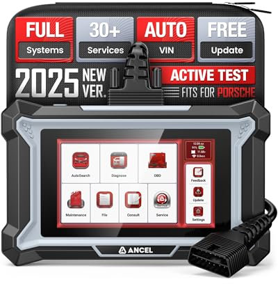 ANCEL DS160 OBD2 Diagnosegerät Auto für Porsche, ECU-Codierung & Bidirektional, AUTOVIN, Vollständige Systemdiagnose kfz Tester, 30+Servicefunktionen, Online-Chat, Lebenslange Updates