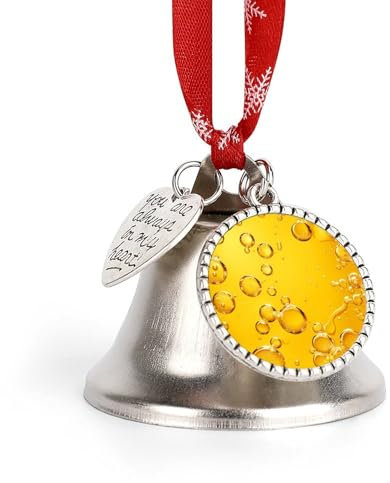 Campana navideña con Forma de Gota de Agua y Cerveza en un Vaso, cascabeles de Metal, Adornos para árbol de Navidad, Colgantes para decoración de Festivales, Campana de Amor