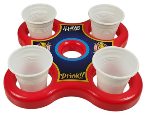 Toi-Toys Shot Pong Trinkspiel - Pong Hero Partyspiel mit 4 Bechern