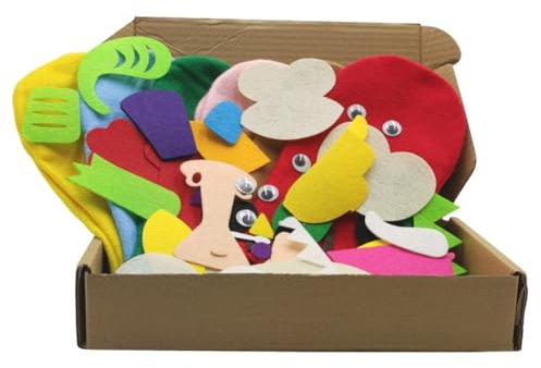 Qusedwey Handpuppen-Bastelset, Bastelset Aus Filzspielzeug für Kinder, Sockenpuppe Selbst Basteln