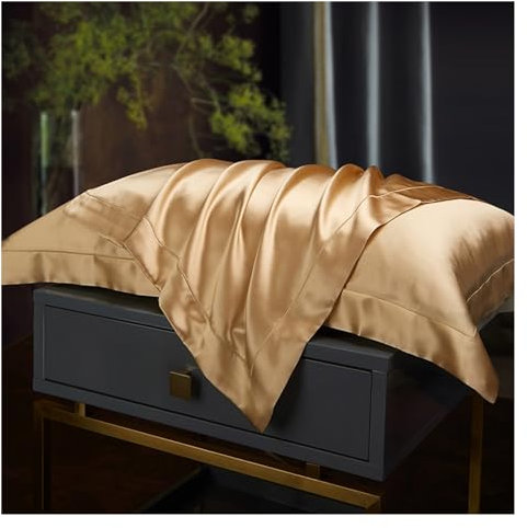 AHIOJEGX Seidenkissenbezug Kissenbezug aus Reiner Seide Kissenbezug aus echter Seide(Peanut)