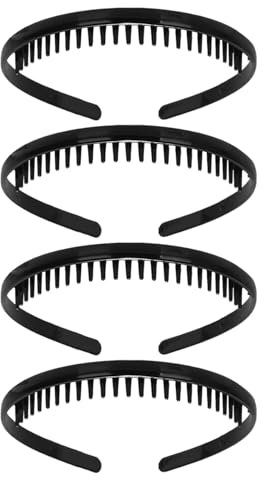 4 Pièces Bandeau Noir Avec Bandeau Dentaire, Coiffure En Plastique Simple Et Élée Et Élée Pour Les Femmes, Décoration Coiffante Pour Hommes Et Femmes.