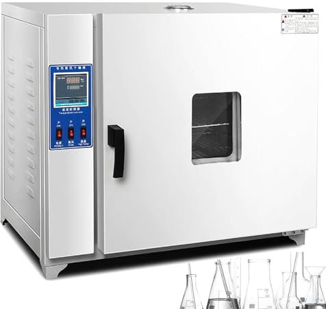 Forno elettrico industriale con controllo preciso della temperatura per asciugatura e riscaldamento in laboratorio, include griglia a 2 livelli