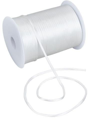 PH PandaHall 130m 3mm Cordon Satiné Blanc Cordon en Soie Queue de Rat Fil à Nœud Chinois Garniture en Nylon Corde pour Nouage Couture Perles Fabrication de Bijoux
