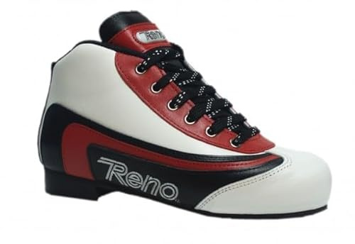 L'Estel Skates - Hockey Reno - Botas Hockey Reno Amateur - Botas para Hockey sobre Patines y Roller Derby (Negro/Blanco/Rojo, 39)