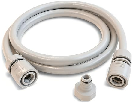 LIVLIG Set di raccordi per tubo da giardino, tubo di collegamento per avvolgitubo, 1/2 pollice con attacco per tubo da 1/2 pollice in plastica, tubo da giardino 2 metri, Greige