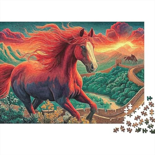 Wisteria Pferd Puzzle - 500 Teile Cartoon-Stil Entspannende Gehirnherausforderung & Premium Hausdekoration (Belohnendes Hobby, Ab 12 Jahren)