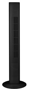 Wellogic Turmventilator leise 91 cm Schwarz – Standventilator mit Fernbedienung, Timer 7,5h, 3 Geschwindigkeitsstufen, Touch Display – leistungsstarker Ventilator für Schlafzimmer, Büro & Wohnzimmer