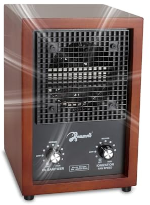 Mammoth Ion and Ozone Generator 3000 mg/hour, Adjustable up to 3,500 SqFt Ionizer & Deodorizer Ozone Odor Eliminator- Ozone Machine Wooden Design Ideal for Dust, Pollen, Pets & Smoke Smell