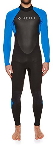 O'Neill Wetsuits Reactor II-Traje de Neopreno con Cremallera Trasera (3/2 mm), Hombres, Negro/Océano, S