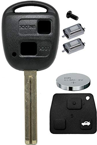 Auto Schlüssel Funk Fernbedienung 1x Gehäuse 2 Tasten TOY40 + 1x Tastenfeld + 2X Mikrotaster + 1x CR2016 Batterie für Toyota