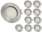 vislux LED Einbaustrahler 230V - 58mm - 70mm - Edelstahlgebürstete Einbauspots Badezimmer- Energiesparende warmweiße Einbauleuchten - 3,5W 330lm 3000K - (10er Set) - (Matt-Chrom)