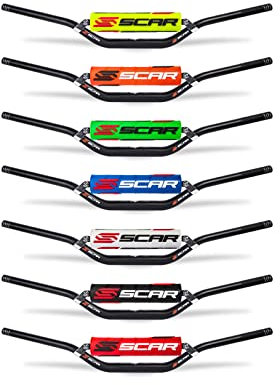 SCAR Manubrio Motocross 22mm - Alto - Alu Street Roadster Hornet CB Bandit GSR Z750 - Paracolpo verde fluorescente