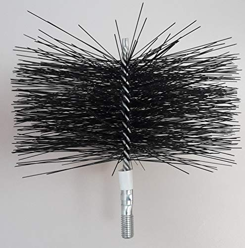Brosse cloisonnée Brosse métallique Brosse de cheminée Brosse à chaudière Cheminée poêle brosse Balai de cheminée Goupillon rond de dimensionnellement stable Fil en acier Qualité de ramoneur - 130mm