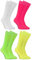 Rainbow Socks - Garçon Fille Chaussettes Hautes en Coton - 4 Paires - Blanc Rose Vert Jaune - Taille UE Enfants 30-35