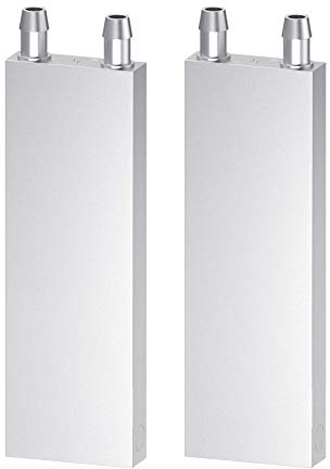 CLDIY Aluminium Wasserkühlblock, Flüssigkeitswasserkühler Kühlkörpersystem für PC Computer CPU Graphics Kühler Kühlkörper Endothermic Head Silber (40mm x 120mm x 12mm) 2 STÜCK