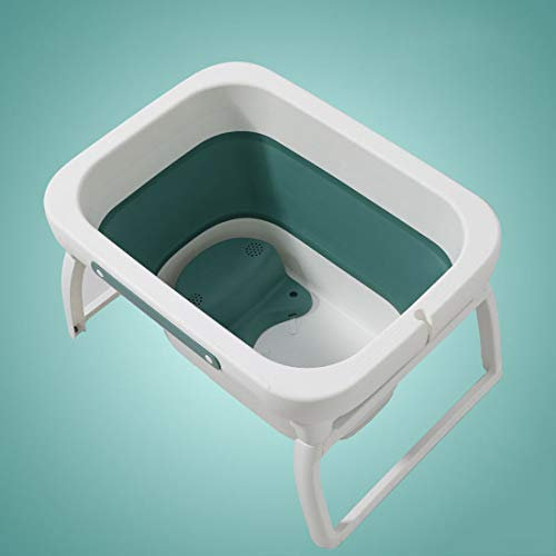 KUANDARDZ Seguridad Bañera Plegable para Bebés, Bañeras para Bebés y Bañeras de Viaje Baño Bebe para tu Recien Nacido, Bebe con Extraíble Taburete de baño Fuerte, Green