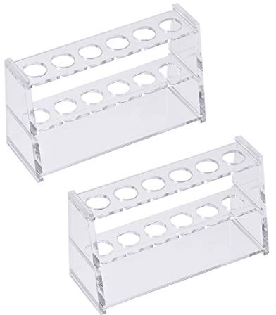sourcing map 2 Stück Reagenzglashalter Rack 6 Wells für 10ml Zentrifugenröhrchen Klar