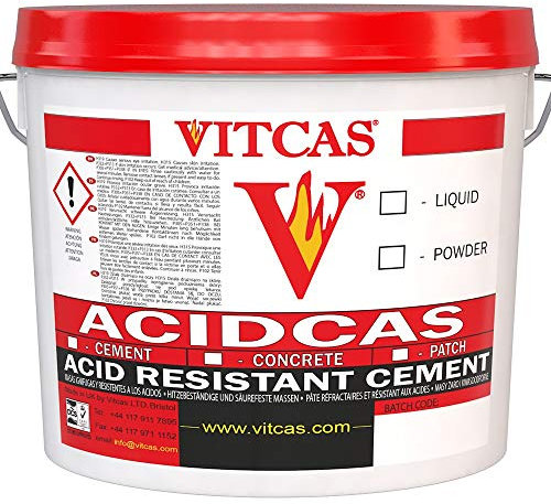 VITCAS 25kg+Liquid Acid Proof Cement Mortar- Acid Proof Cement- Acid Resistant Concrete- Refractory Mortar- Masonry Repair- Acid Proof Cement