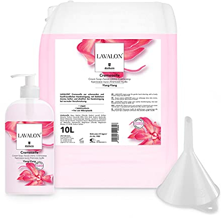 Dreiturm Handwaschseife „Lavalon“ inkl. Einfülltrichter & 500 ml Flasche - Vegane Seifencreme - Waschcreme Alkalifrei - Kanister - Nachfüllpackung