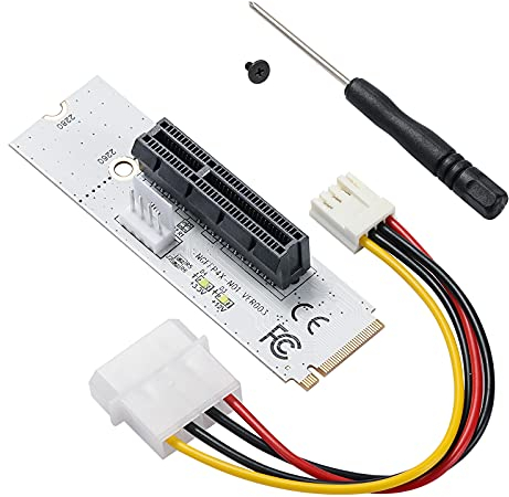 MZHOU Carte Adaptateur M.2 NGFF vers PCI-E X4, PCI-E 4 x 1 Fente pour Miner BTC (câble d'alimentation SATA)