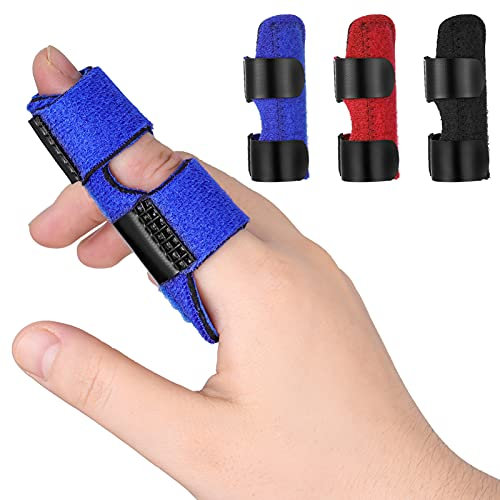 SOSPIRO 3 Stück Fingerstäbchen Gleichrichter für gebrochene oder gebogene Finger, Stabilisator für Finger mit 6 Stück Nylon-Ärmel für gebrochene Finger (mehrfarbig)