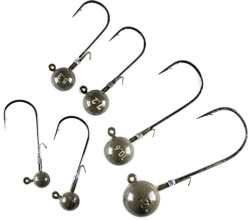 Tungsten Jigköpfe, LMAB bleifreie Jig-Haken Set, für Gummifische & Gummiköder, zum Angeln auf Barsch, Zander & Hecht, alle Größen und Gewichte (Hakengröße 1, 3,5 Gramm)