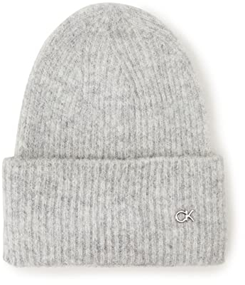 Calvin Klein Herren LUX Wool Beanie K50K509686 Gestrickte Mütze, Grau (Grey Fog), OS
